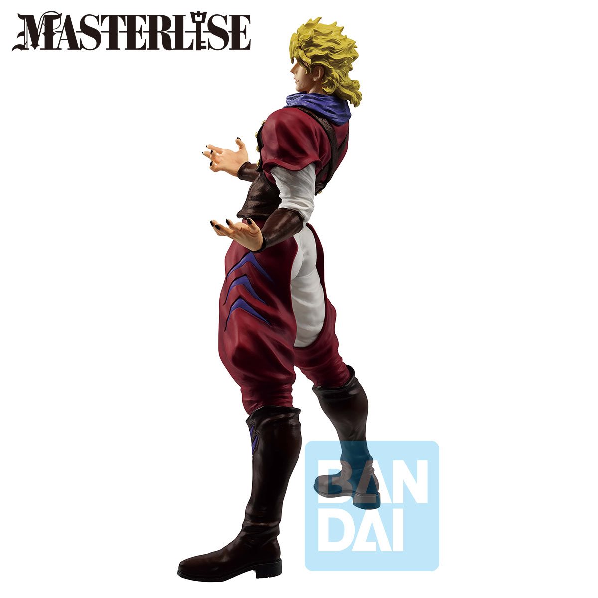 This figure features Dio Brando from the Masterlise series presented by Ichiban Kuji. The figure features the iconic Dio pose with arms spread, palms open and stiff.