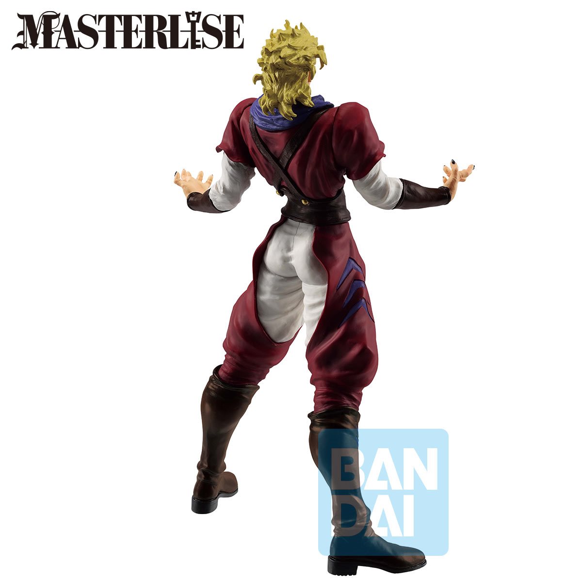 This figure features Dio Brando from the Masterlise series presented by Ichiban Kuji. The figure features the iconic Dio pose with arms spread, palms open and stiff.